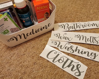 Laundry Bathroom 7 Mrs Hinch Style NameVinyl Stickers For Bottles-Wash-Shampoo