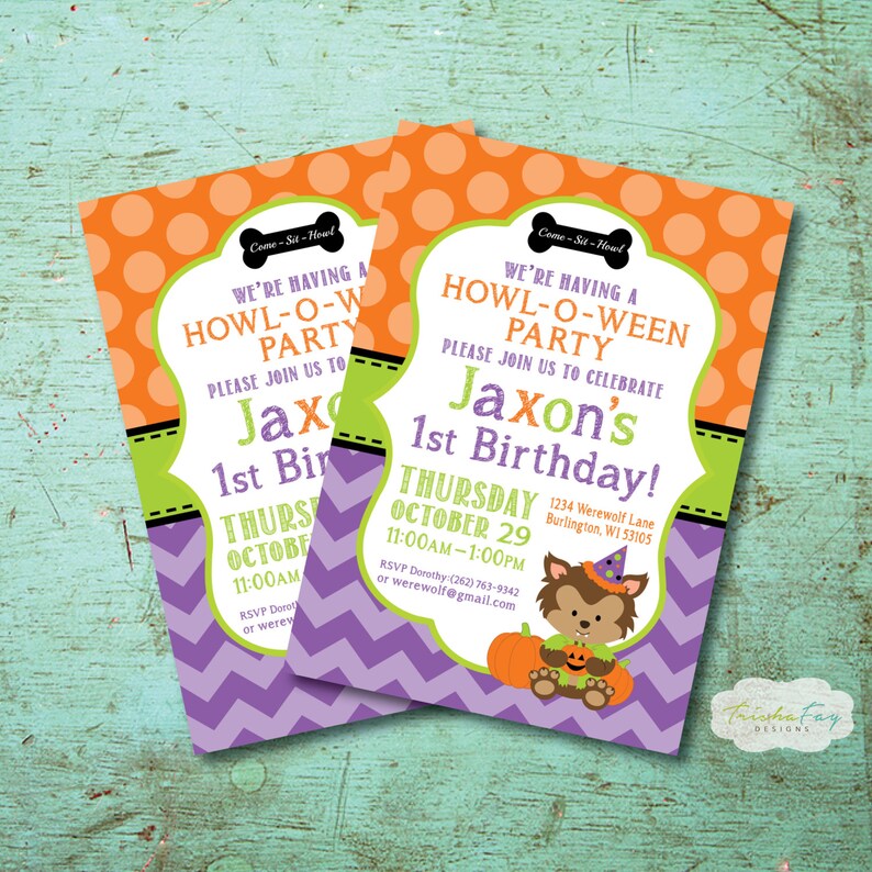 Werewolf Halloween Birthday Invitation Werewolf Party Etsy