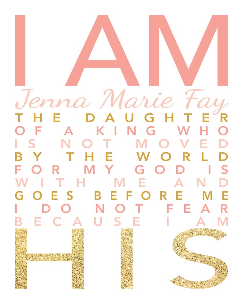 I Am His Daughter of a King Christian Wall Art Nursery Wall Etsy