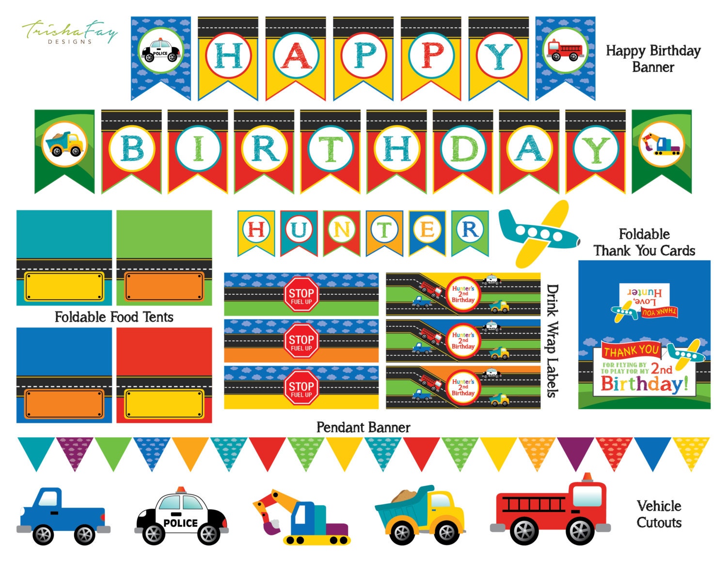 Transportation Birthday Invitation Cars and Trucks Birthday Etsy UK