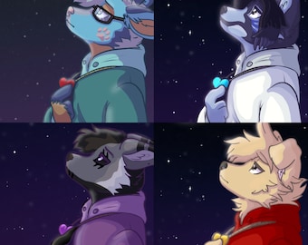Commissione artistica personalizzata per personaggi di osservazione delle stelle