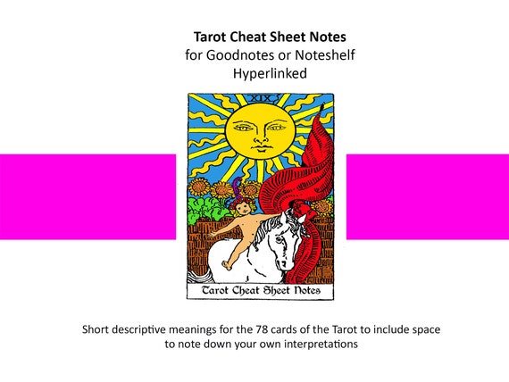 Tarot Cheat Sheet Tarot Notebook Hyperlinked Digital Tarot - Etsy