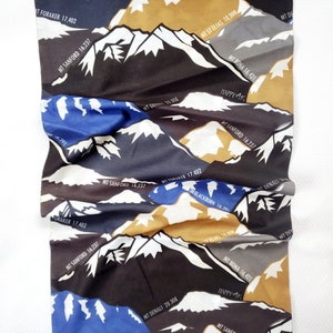 Headband Happy AK Neck Buff Hiking headband Headband Alaska Mountains Gaiter Fish Fishing #16 Blk Tallest Mtns