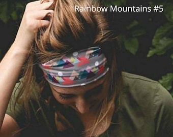 Mountain Headband | Alaska headband | Headband Happy AK |  Headband to Wear Hiking | Headbands for nurses
