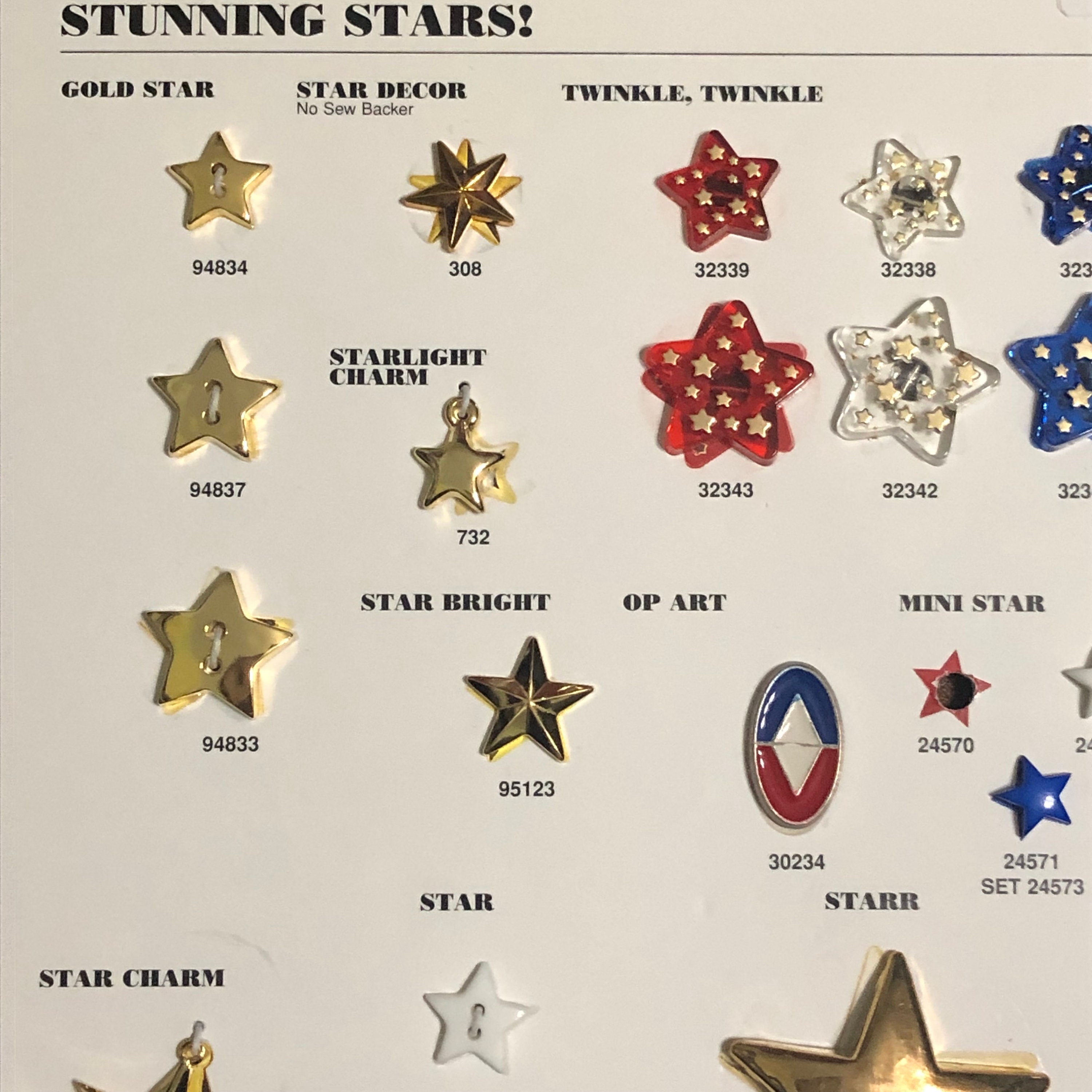 JHB International STUNNING STARS 1999 Salesman Sample Button Card Etsy
