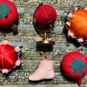 6 Unique Pin Cushions - several are vintage