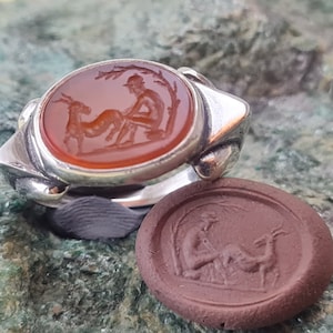 Intaglio Silver 925 Seal Ring spqr ROMAN RARE Natural Karnelian.Roman Style Handmade Ancient Vintage Antique Look unique