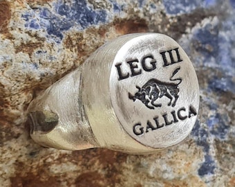 Spqr Ring Ancient Silver 925  Legio III Gallica Vintage Antique ROMAN RARE Handmade