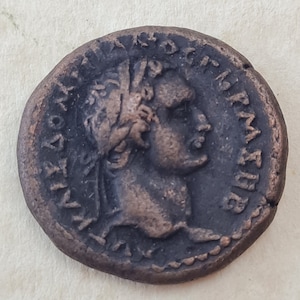 Domitianus titus flavius \81-96 A.D.\ Apolonia Pontika  Antique Style AE Coin Handmade Antique Look Hand minted replica of an roman coin