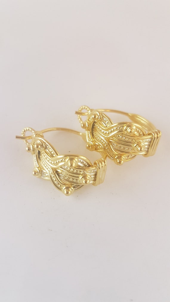 Silver 950 Gold Plated Earrings ethnic,roman,trible,dangle earrings,Bride earrings , vermeil earrings , ancient