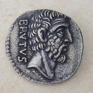 Denarius Coin AR Ahala Gaivs Servilivs Brutus Roman Coin  Brutus  54 B.C./ 439 B.C./ Antique Style Handmade Silver Antique Look Hand minted