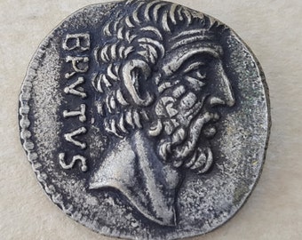Denarius Coin AR Ahala Gaivs Servilivs Brutus Roman Coin  Brutus  54 B.C./ 439 B.C./ Antique Style Handmade Silver Antique Look Hand minted