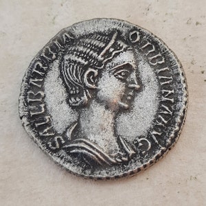 Denarius Coin AR OBRIANA, Gnaea sela herennia salvstia barbia  Roman Coin  /240 A.D./Antique Style Handmade Silver Antique Look Hand minted