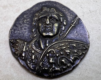 Roman coin Medallion Alexander III the Great  hand-minted replica A.N.-AV HD.