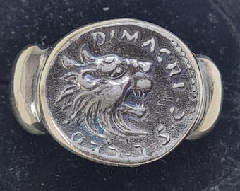 Lion Ring Spqr Ancient Legio VintageAntique ROMAN RARE Silver 925