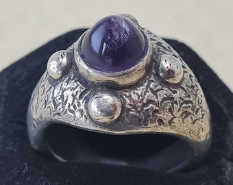 Ametiste Silver 925 Ring Roman Style Handmade Vintage Antique Look,Ancient,Eroric,Rare
