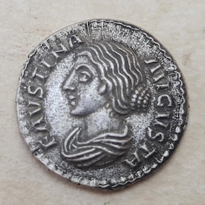 Denarius Coin AR Faustina Junior,Annia Galeria /145-175 A.D/ Silver Hand minted