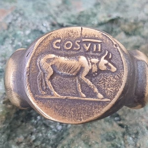 Spqr  bronze  legio roman Ring Handmade Signet Vintage rare ancient