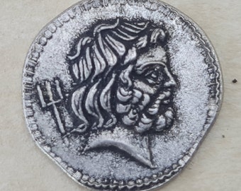 Denarius Coin AR Mvrcvs Lvcivs Staivs  Roman Coin  / 44-39 B.C./ Antique Style Handmade Silver Antique Look Hand minted