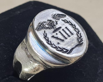 Spqr Ring Ancient Silver 925  Legio XIII Vintage Antique ROMAN RARE Handmade