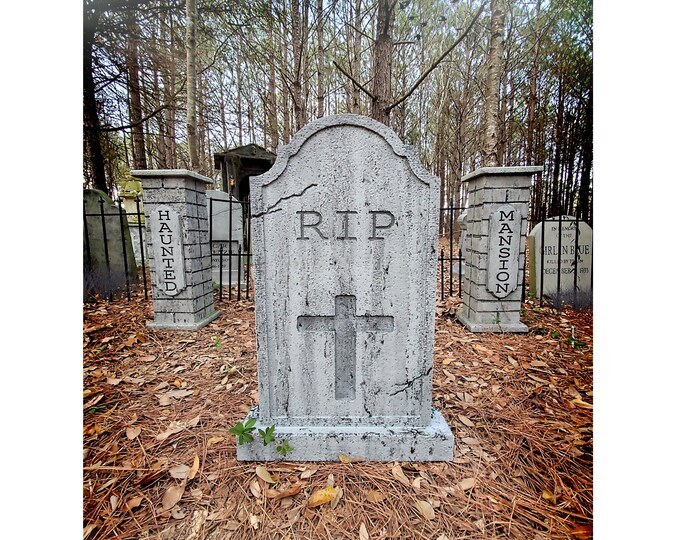 Cemetery Cross Rip Evil Soul Studios Vintage RIP Cross Tombstone Halloween Prop Cemetery ...