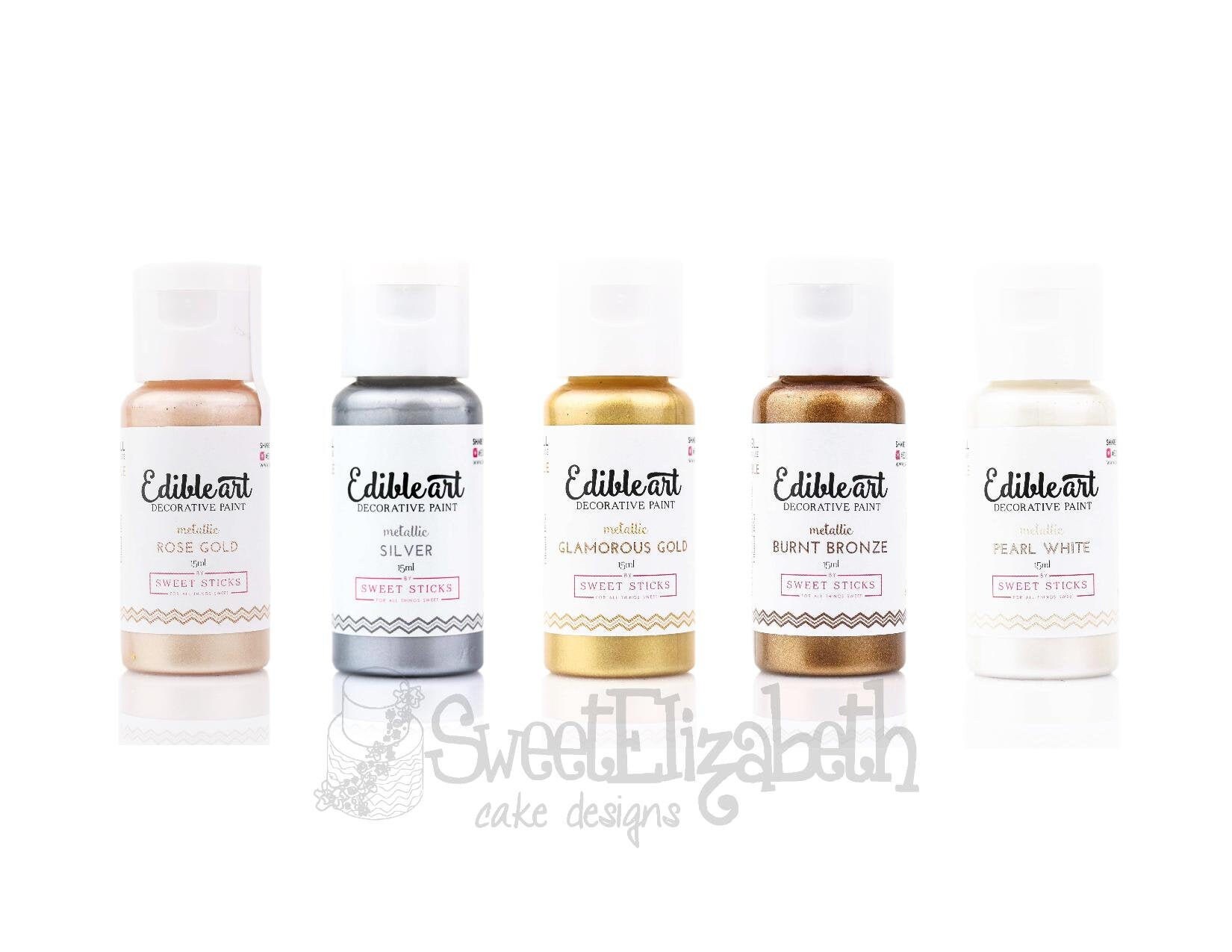 Starter Set (5) Metallic Edible Art Paint by Sweet Sticks AU