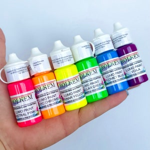 SET of 6* Gel Lumo Glo Paint AND Airbrush Food Color by Rolkem - Glow in the Dark