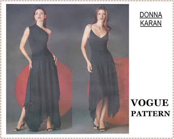 Donna Karan Sewing Pattern Vogue 2540 Spaghetti Strap One Etsy