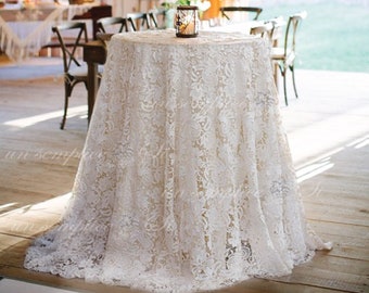 Wedding Table Cloth, Lace Tablecloth, Giupure Lace Table Linens, French Venice Lace , Venetian Lace Tablecloth, Venice Guipure Lace