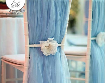 CHIFFON CHAIR SASH, Chiavari Chair Sash , Chiffon Chair Covers, Tulle Chair Sashes