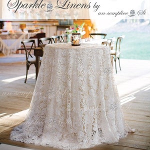 Wedding Table Cloth, Lace Tablecloth, Giupure Lace Table Linens, French Venice Lace , Venetian Lace Tablecloth, Venice Guipure Lace