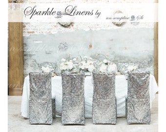 SEQUIN Chair Cover, 6 Dollars each !!!!, SILVER Sequin Chair Cover,  Chiavari Chair Covers, Sequin Chair Decor