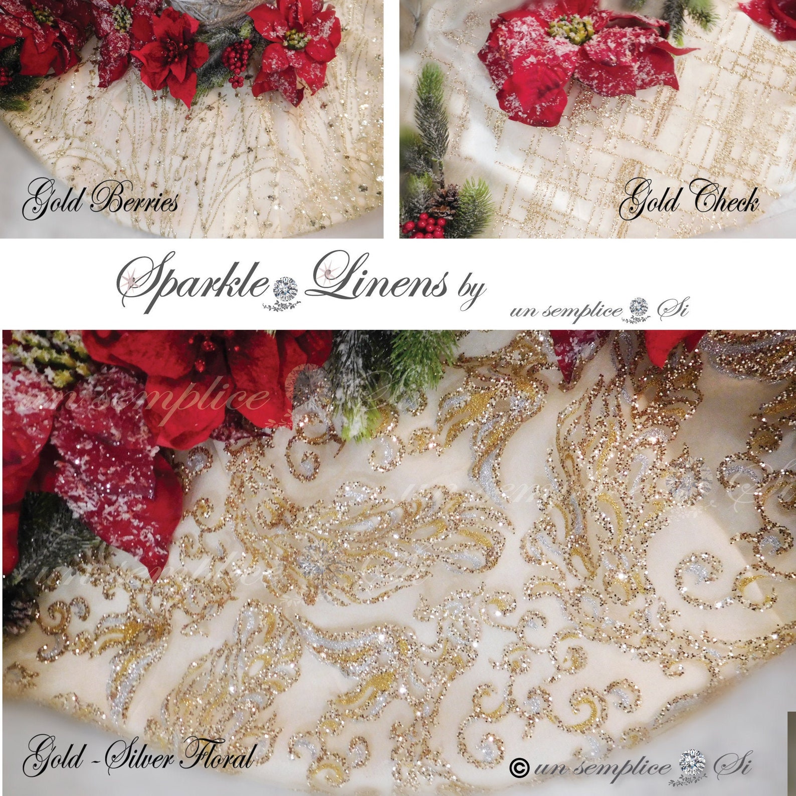 Glitter Tree Skirt Gold Tree Skirt glitter Tulle Christmas Etsy Canada