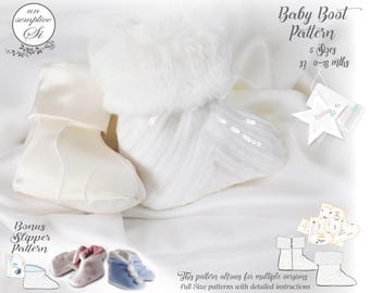 Baby Boots Pattern, Christening Shoes, Boot Pattern, PDF Sewing Pattern, Booties PATTERN, Baby Shoes Pattern,  Baby PDF Sewing Pattern