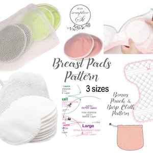 授乳パッドの型紙、輪郭授乳パッド、母乳パッド、再利用可能な授乳パッドの型紙、DIY授乳パッドPDF