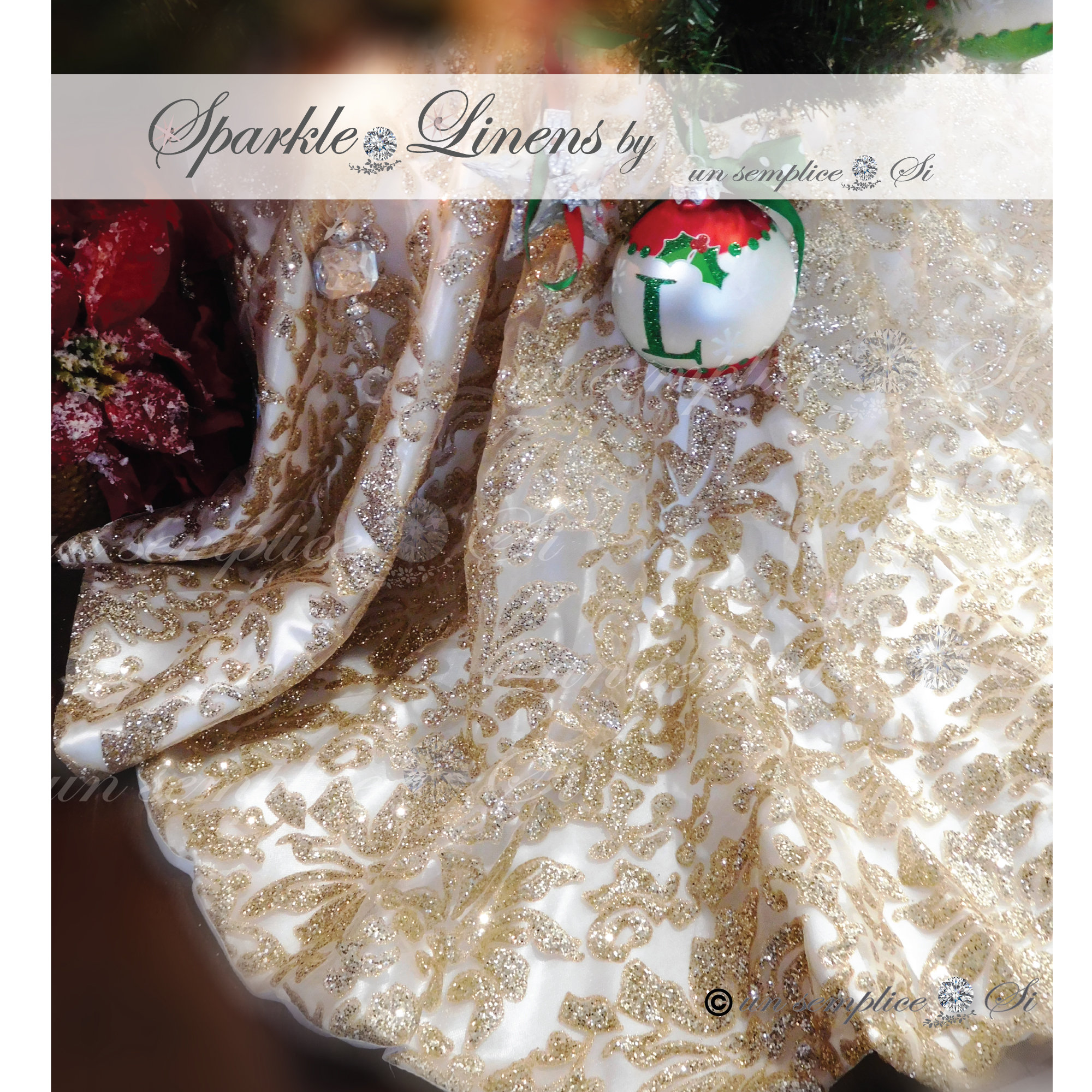 Glitter Tree Skirt Gold Tree Skirt glitter Tulle Christmas Etsy UK