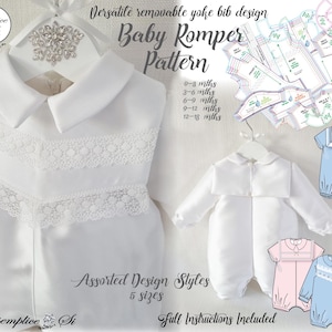 Romper Pattern , Baby Boy Christening Romper | Baby Romper Pattern | Toddler Boy Romper | Unisex Romper Pattern | Infant Christening Romper