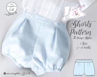 Baby Christening Shorts | Child Bloomer Pant Pattern | Toddler Boy Shorts | Baby Shorts Pattern | Infant Christening Bloomer Short Pattern