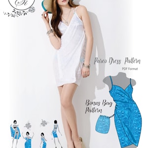 Beach Cover Up PATTERN, Pareo Pattern , Beach Dress Pattern, PDF Pattern