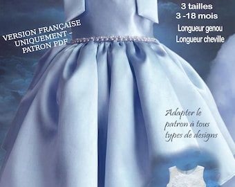 PDF PDF Robe Bébé Baptême & Fête – 3 Tailles 3-18 Mois – Couture DIY Robe Anniversaire Sans Manches ( nur Bastelanleitung)