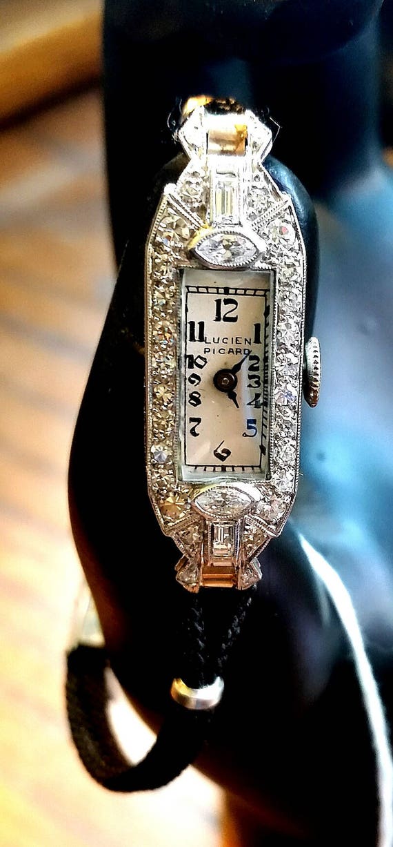 Ladies Antique Platinum and Diamond Watch Circa 19