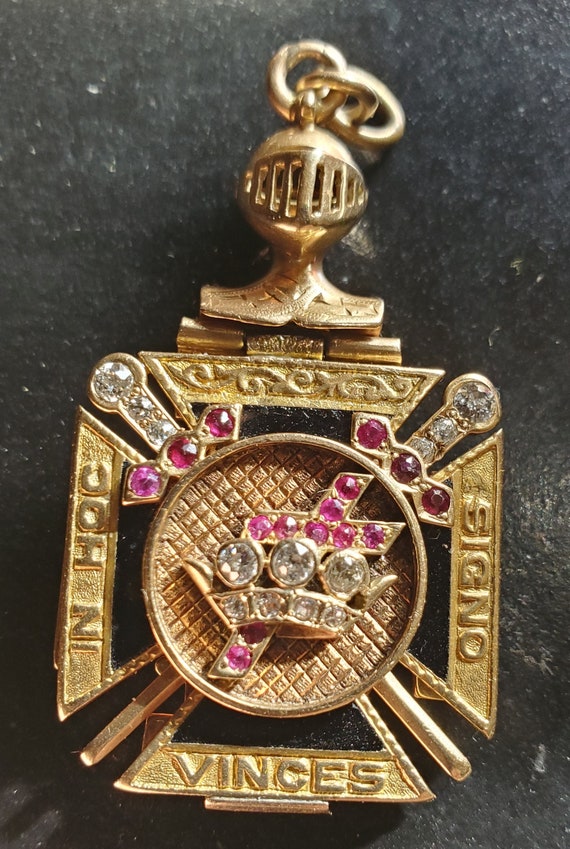 14Kt Masonic Pendant/PW Fob