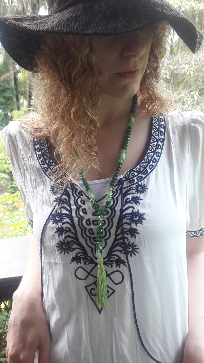 Green Crystal Mala Japamala de Crustal Verde meditation Etsy