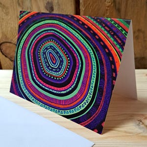 Lumière noire de Khrōma | carte imprimée d'art abstrait | Carte de voeux colorée avec enveloppe | BONUS : CADEAU GRATUIT pour chaque commande !
