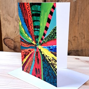 Équilatéral | carte imprimée d'art abstrait | Carte de voeux colorée avec enveloppe | BONUS : CADEAU GRATUIT pour chaque commande !