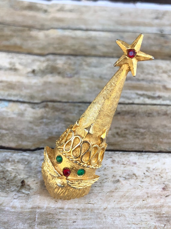 MYLU Christmas tree  pin Vintage /Gold tone   Chr… - image 1