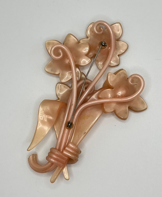 Large flower Brooch/ Vintage plastic flower with … - image 7