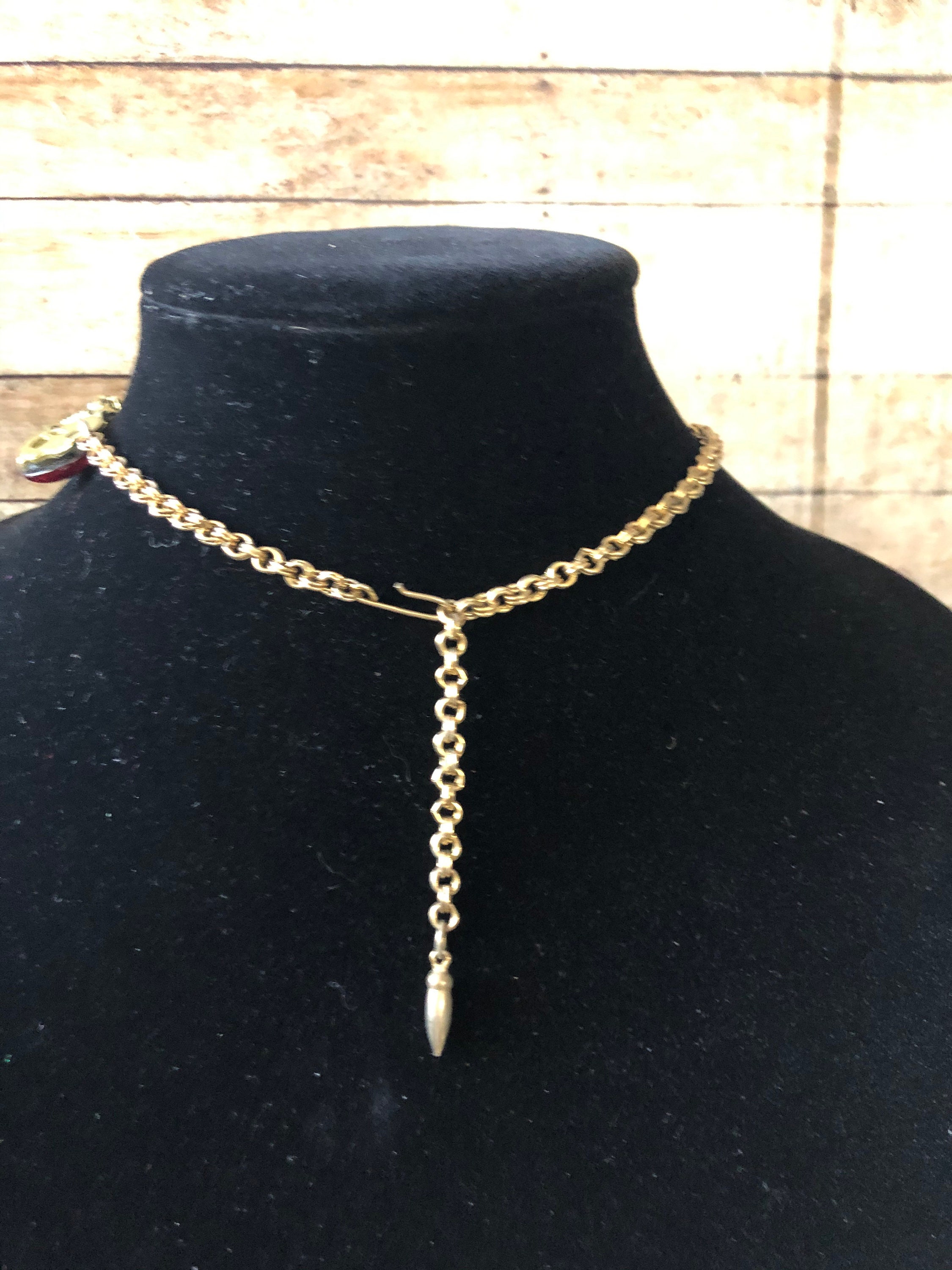 Vintage 1950 era necklace amber color pressed lucite | Etsy