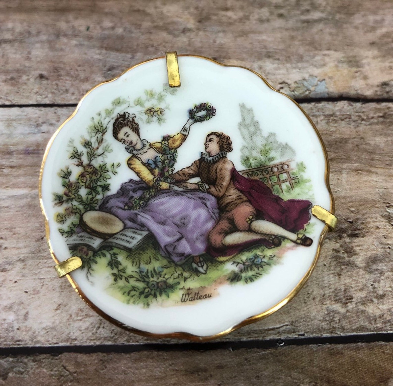 Signed Limoges Porcelain China Brooch Pins Made in France Set Etsy