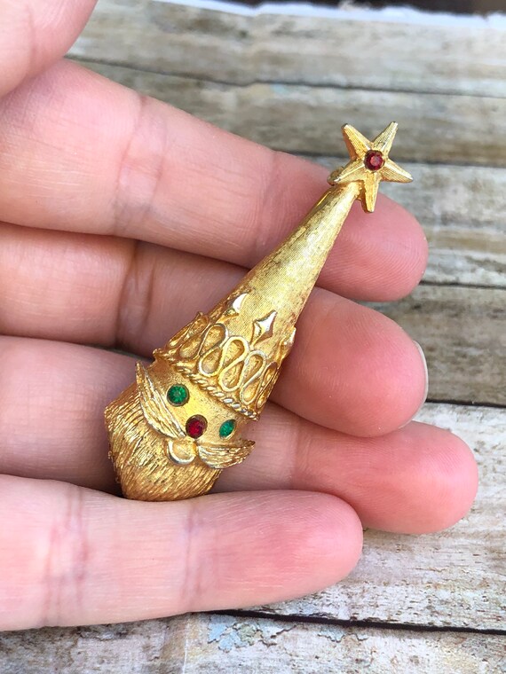 MYLU Christmas tree  pin Vintage /Gold tone   Chr… - image 2